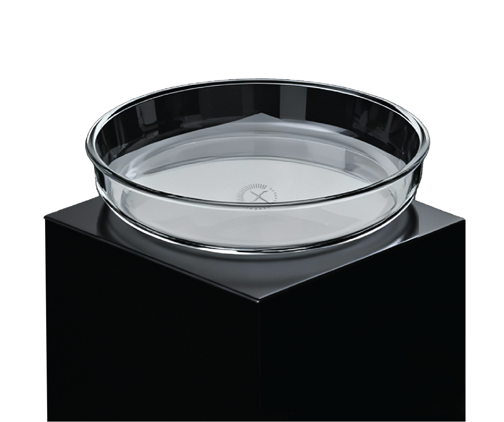 Large round Borex glass dish